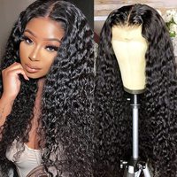 Perruques en cheveux humains bouclés birmans à 250 % de densité, perruque frontale HD 13x4 13x6 en dentelle complète, 100 % cheveux humains avec pointes en spirale, noir naturel