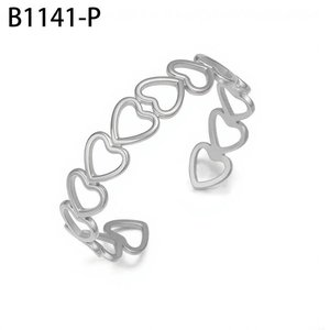 Amy Amy Heart Shape <b>Silver</b> Plated Cuff <b>Bracelet</b> For Women Fashion Jewelry Gift - Product Image 1