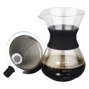 Nice quality glass coffee pot 304 stainless steel coffee filter dripper can use to make the coffee