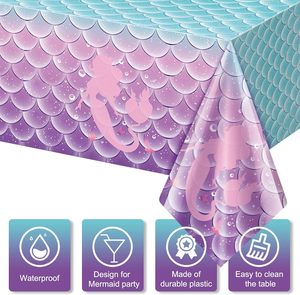 3Pcs <span class=keywords><strong>Nappe</strong></span> de Sirène Décorations de Table Jetable en Plastique pour Filles Princesse <span class=keywords><strong>Sous</strong></span> la Mer Baby Shower Party Favors - Product Image 3