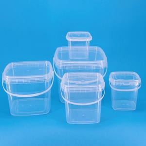 Factory Wholesale Clear <strong>Plastic</strong> 5L Bucket Drums Pails <strong>Barrels</strong> Round Shape Recyclable Lids Transparent Packaging Customized - Product Image 4