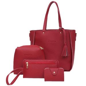 Women's Fashion 2025 Spring/Summer/Autumn/Winter Four Piece Set Solid Color Big Bag Chains One <b>Shoulder</b> Handheld Zipper - Product Image 5