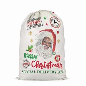 Bolsa de Regalo Navideña con Logotipo Personalizado, Bolsa de Santa Claus, Linda Bolsa de Lino con Cordón y Dibujos Animados - Product Image 2