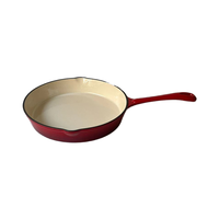 Beyond Lot de 4 batteries de cuisine en fonte émaillée au design minimaliste Durable Best Cast Iron Skillet Pan Set en métal avec boîte marron