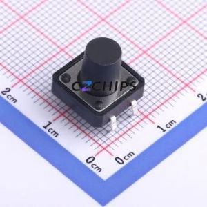 TS-1003-11026 Tactile Switch Through hole Component (THT)-4P,12x12mm Switch Single Pole Single Throw 2.6N Through Hole 12mm - Product Image 1