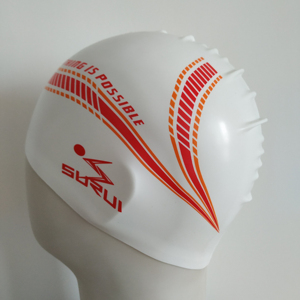 Bonnet de bain en silicone personnalisé, écologique, pour la compétition, avec logo personnalisé - Product Image 2