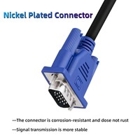 Câble VGA Haute Qualité 1080p Mâle-Mâle, Vente Chaude, Connecteur VGA 15 Broches 3+2, Câble Vidéo HD pour Ordinateur et Projecteur