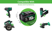 Baterai Lithium Ion 4000mah isi ulang, dengan indikator LED pengganti baterai alat daya tanpa kabel untuk 18V