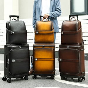 Set di Valigie <span class=keywords><strong>da</strong></span> <span class=keywords><strong>Viaggio</strong></span> Personalizzabili in Vera Pelle: Zaino <span class=keywords><strong>da</strong></span> 14 Pollici, Valigia <span class=keywords><strong>da</strong></span> 20 Pollici, <span class=keywords><strong>Trolley</strong></span> <span class=keywords><strong>da</strong></span> <span class=keywords><strong>Viaggio</strong></span> per Uomo - Product Image 1