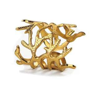 แหวนทองครึ่งรอบสำหรับผ้าเช็ดปากชุบทองแหวนผ้าเช็ดปากทองเหลืองแข็ง - Product Image 2