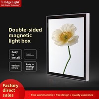 Boîte lumineuse LED magnétique double face ultra-mince en acrylique et alliage d'aluminium pour affichage de prix et publicité dans les salons de thé