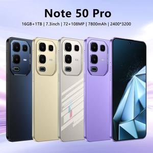 Nota di alta qualità 50 Pro 5G Smartphone Display a LED 108MP AI fotocamera Deca Core Android versione globale MTK processore 2K spagnolo HD - Product Image 3