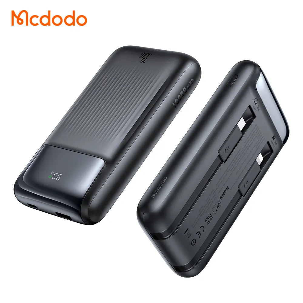 Mcdodo 023 eingebaute Kabel 33 W 10000 mAh Mobile Power Bank für iPhone USB-C-Kabel 20 W PD PPS SFC Schnellladung für Laptop TWS Uhr