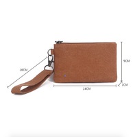 Dompet Koin Kanvas Warna Solid Portabel Baru dengan Cetak Logo Kustom, Kantong Uang Receh dengan Tali Pergelangan Tangan, Dompet Mini Unisex, Tas Tangan Pergelangan Tangan