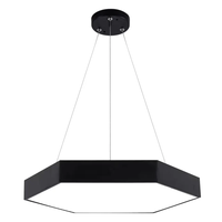 Abat-jour en acrylique Anti-éblouissement Bar Hotels Remote Ring Lustre polygonal Lustres modernes à LED et lampes suspendues