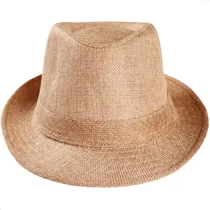 Topi Wanita untuk Pria Topi Wanita Musim Panas Pantai Matahari Wanita Jerami Panama Topi Trilby Mode Topi Pelindung Matahari