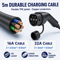 Cargador Portátil para Vehículos Eléctricos Tipo 2 de 3.5kW 7kW, 16A 32A, Monofásico, Corriente Ajustable, Temporizador LCD, IP67, para Hogar y Viajes, Venta al Por Mayor OEM