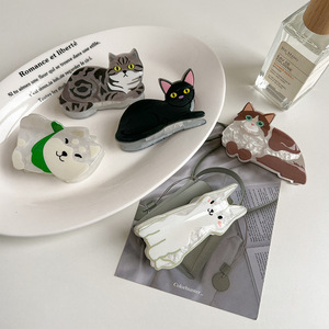 Pinza de <span class=keywords><strong>Pelo</strong></span> Acrílica con Diseño de Gatito y Cachorro, Pinza de <span class=keywords><strong>Pelo</strong></span> Mediana con Forma de Tiburón, Accesorios para el Cabello para Mujeres y Niñas - Product Image 3