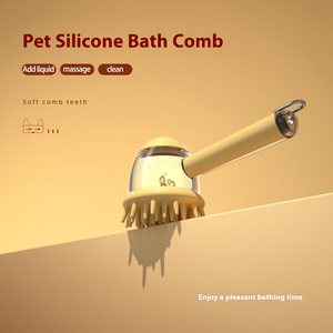 Plastic Silicone Eco-friendly Stocked Pet Cleaning Bathing Tool Long Handle Massage Grooming <b>Dog</b> Cat <b>Bath</b> Brush 500ml <b>Bath</b> - Product Image 4
