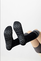 Chaussettes de compression professionnelles antidérapantes de luxe à tube long pour yoga, pilates, sport et danse, rayées et tricotées