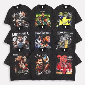 เสื้อยืดเปล่าคุณภาพสูงแบบฟอกกรด ทรงหลวมไหล่ตก สไตล์วินเทจ น้ำหนักมาก พิมพ์ลายกราฟิกโลโก้ เสื้อยืดสั่งทำพิเศษ - Product Image 1