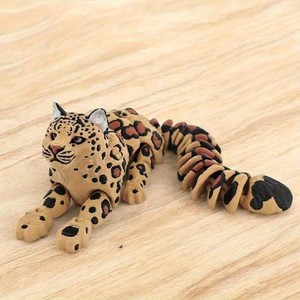 Juguete Flexible de Leopardo de las Nieves Impreso en 3D, de Plástico, para Aliviar el Estrés y Decorar el Escritorio, Escala 1/12, Regalo Único - Product Image 5