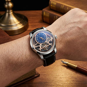 Reloj de pulsera mecánico automático de lujo para hombre con cristal de zafiro, relojes esqueleto personalizados con logotipo, marca OEM ODM - Product Image 4