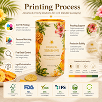 Kartonnen voedselveilige verpakkingen van kraftpapier, cilindervormige dozen voor gedroogd fruit, geschikt voor snackmerken, FSC, FDA, OEM