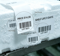 Étiquettes thermiques directes trois-proofes 60x40mm pour l'emballage des aliments frais en chaîne du froid, 800 étiquettes/rouleau