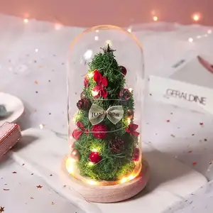 Creative Led חג מולד קישוט זוהר זכוכית עץ חג המולד עבור בית שולחן העבודה קישוט