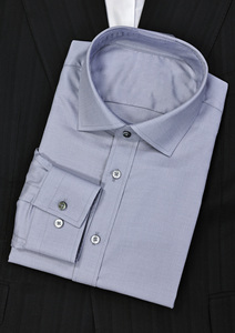 <span class=keywords><strong>Camicia</strong></span> Jacquard Testurizzata Premium da Uomo in Lavanda |   Abito Formale Slim Fit con Colletto Aperto per Business |   MTM Su <span class=keywords><strong>Misura</strong></span> - Product Image 4