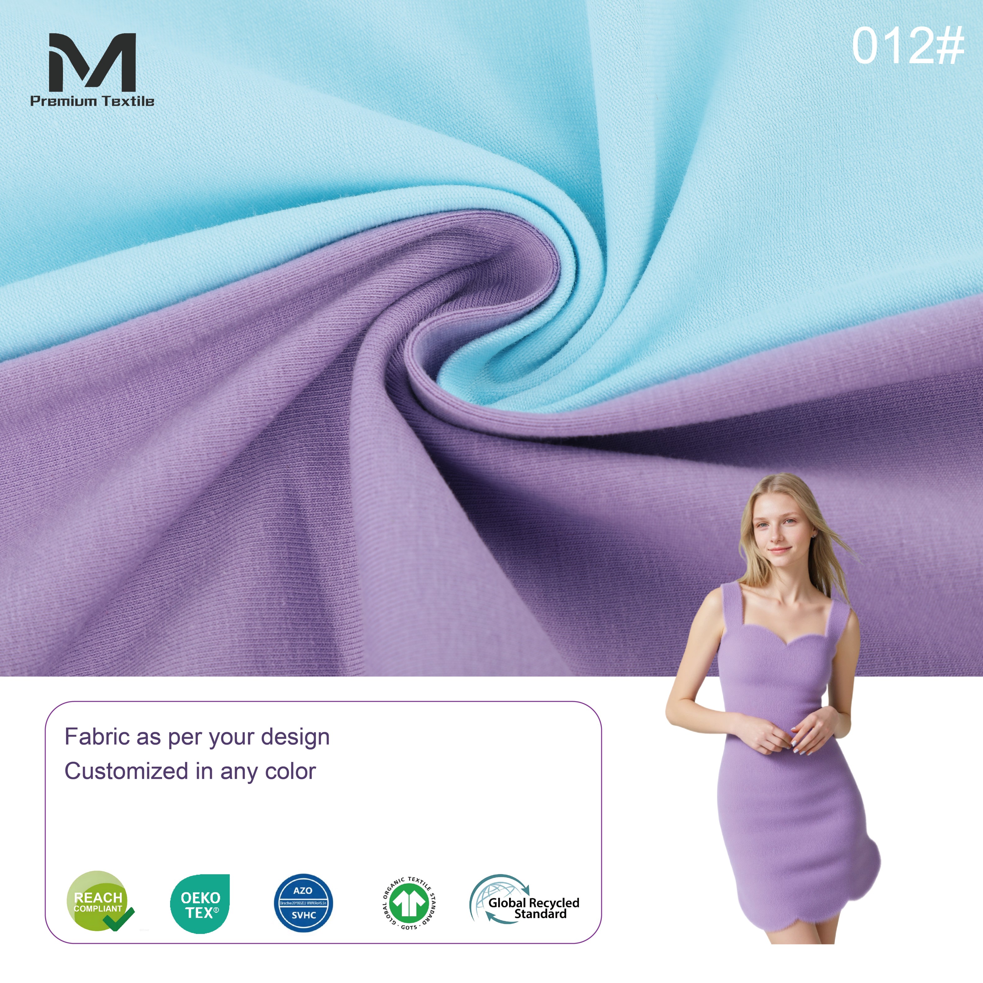 Sustainable Luxurious Cotton Knit Fabric For Organic Premium Robes And Breathable GOTS Flexible Stretch Certificatio012#