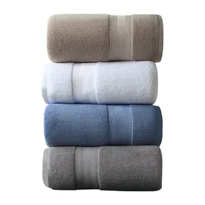 Thick Cotton 600gsm Jacquard Cotton Bath Towel Set With Oem Logo Hotel Towel