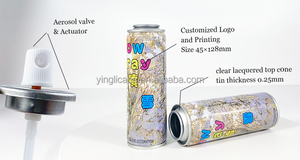 Biểu Tượng Tùy Chỉnh 45X128Mm Rỗng Valved Phun Aerosol Tinplate Có Thể Cho Tuyết Phun Bao Bì - Product Image 3