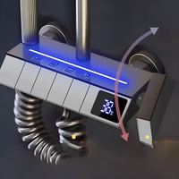 Mitigeur de douche LED monocommande avec affichage numérique contemporain, jet pluie, massage, fonction pause pour baignoire et usage hôtelier