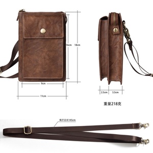 For Vintage Fanny Pack PU Leather Sport Belt Bag Zipper Closure Custom Travelling Phone Waist Bag for Climbing Waterproof - Product Image 2