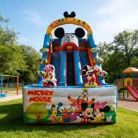 Toboggan gonflable géant sur le thème de Mickey Mouse, en PVC, respectueux de l'environnement, pour enfants, de qualité commerciale, pour jeux en plein air