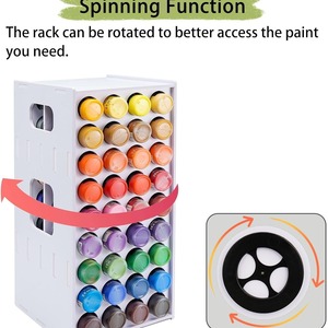 ชั้นวางสีแบบตั้งโต๊ะ 72 ช่อง รูปทรงสี่เหลี่ยม สำหรับจัดเก็บสีงานฝีมือ - Product Image 5