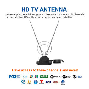 Antenne de télévision intérieure à gain élevé Hf Vhf Uhf Multi-bande 4k Free Digital Telescopic Signal Booster Digital Home TV Antennes - Product Image 2