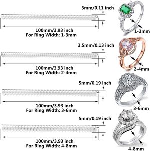 <strong>Custom</strong> Spiral <strong>Silicone</strong> Plastic Dainty Plated Couple Gemstone <strong>Rings</strong> Set Adjustable Jewelry Adjuster for Loose <strong>Rings</strong> Women Gold - Product Image 4