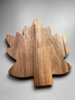 Plateau de service de forme irrégulière en bois d'acacia durable, écologique et luxueux, fabriqué au Canada, gravé, vaisselle