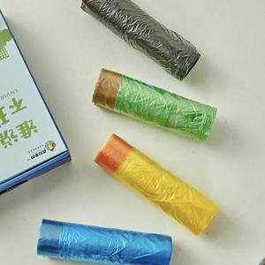 Sacs à ordures en PE-BD PE-HD imprimés avec logo personnalisé blanc jaune bleu noir couleur avec cordon de serrage en rouleau - Product Image 2