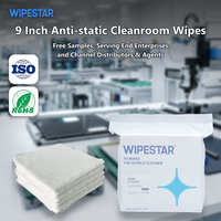 Lingettes antistatiques WIPESTAR pour salle blanche, sans peluches, 9x9 pouces, 100% polyester, pour nettoyage ESD des circuits imprimés électroniques