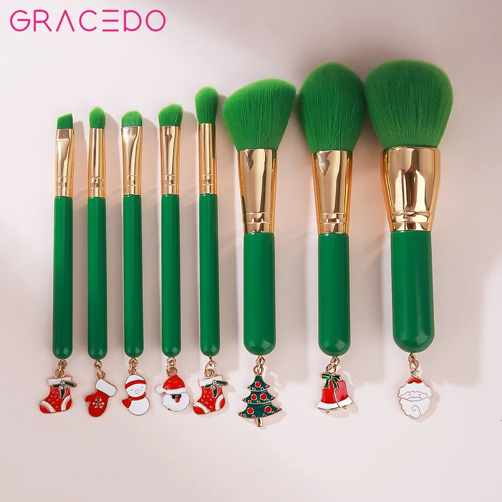 Gracedo Brush Sets Makeup Best Foundation Green Gold Christmas Gift Private Label Brush Makeup Mini Eye Makeup Brush Set