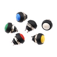 Interrupteur à bouton-poussoir momentané étanche entièrement éclairé PBS-33B 2 broches mini 12 mm 12 V 3 A 250 V 1NO, réinitialisation non verrouillable