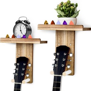 Wooden <b>Wall</b> <b>Hanging</b> Rack With Hooks For Ukulele And Display <b>Storage</b> Living Room <b>Wall</b> Mounted Type Rectangle Shape - Product Image 1