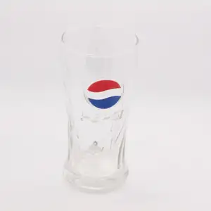 Hot Sale Reliable Quality Machine Blown 13 OZ Custom Decal Embossed Cola Glass Cup