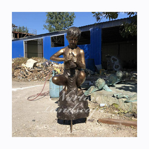 Escultura <span class=keywords><strong>de</strong></span> Bronce <span class=keywords><strong>de</strong></span> Tamaño Real Personalizada para Decoración <span class=keywords><strong>de</strong></span> Jardín, Hogar, <span class=keywords><strong>Ciudad</strong></span> o Parque, con Figura <span class=keywords><strong>de</strong></span> Niño y Buzón - Product Image 3