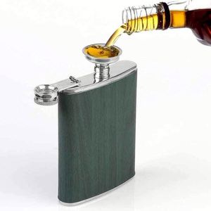 OEM Leather Whiskey Flask Set 8oz Metal Stainless Steel Whisky Hip Flask Gift Set 2 Shot <b>Cup</b> and Funnel Whisky Business Gift Set - Product Image 4