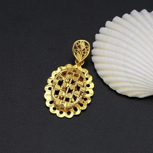 Collier pendentif en laiton plaqué or 24 carats Jxx pour femme, bijoux tendance avec pendentifs charmants et pierre principale en zircon - Product Image 6